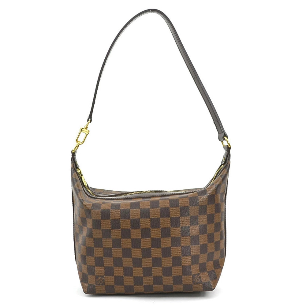 Louis Vuitton Damier Irovo Canvas Shoulder Bag Gold Brown